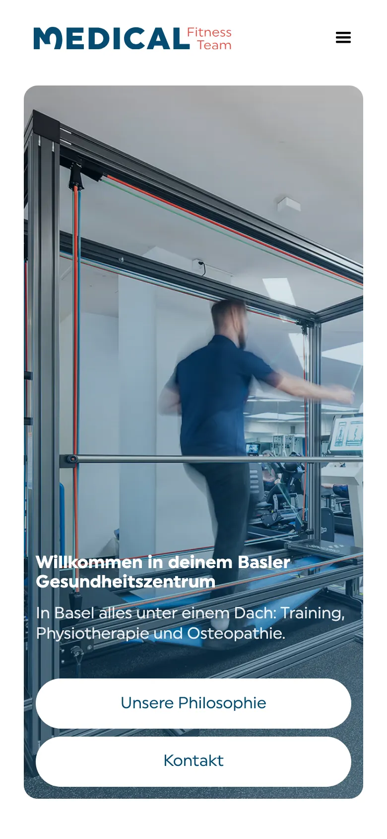 The mft.ch home page on a smartphone